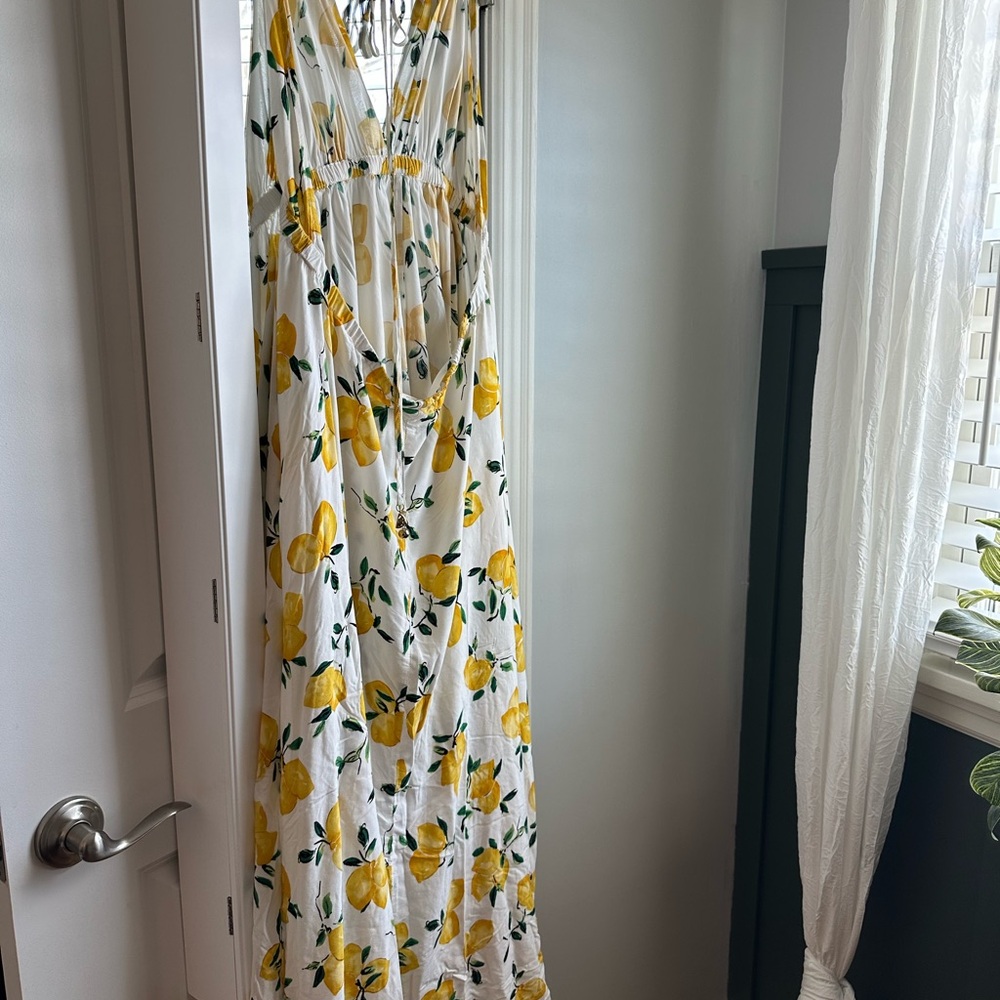 Kate Spade Lemon Halter Swim Cover Up Maxi Dress - Picture 8 of 9
